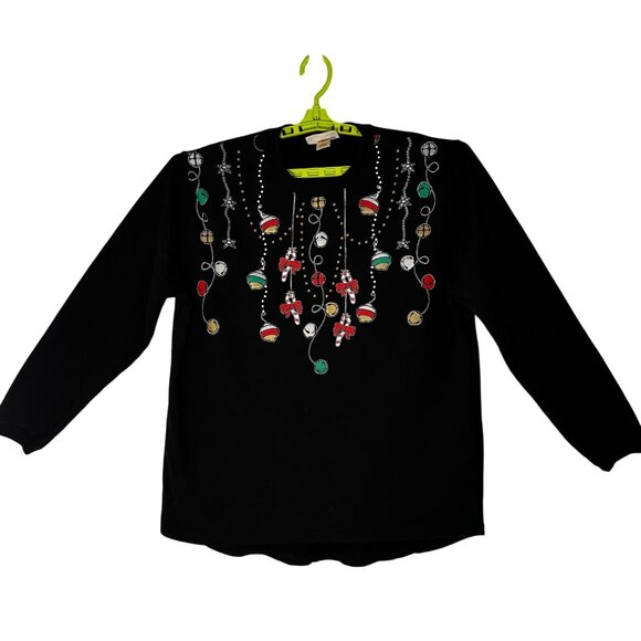 M&C Sportswear Tops - Christmas M&C Sportswear Black Long Sleeve T-Shirt Cozy Comfy Holiday XX-Large